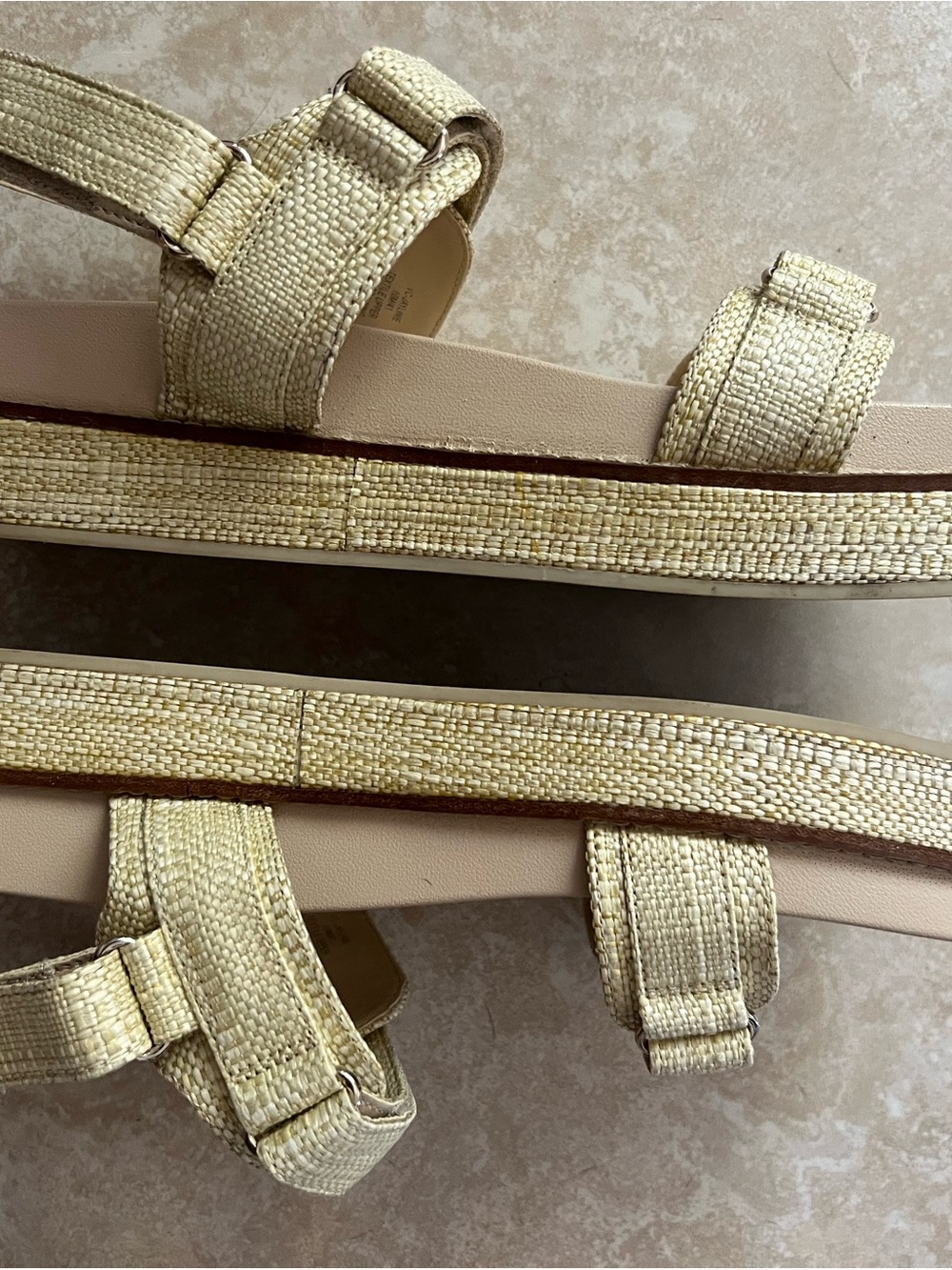 Vince Camuto Metallic Beige Woven Slide Sandals - Picture 5 of 5